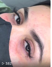 Eyebrow shaping result close-up