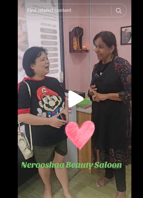 Client visit video still inside Neeroshaa Beauty Saloon